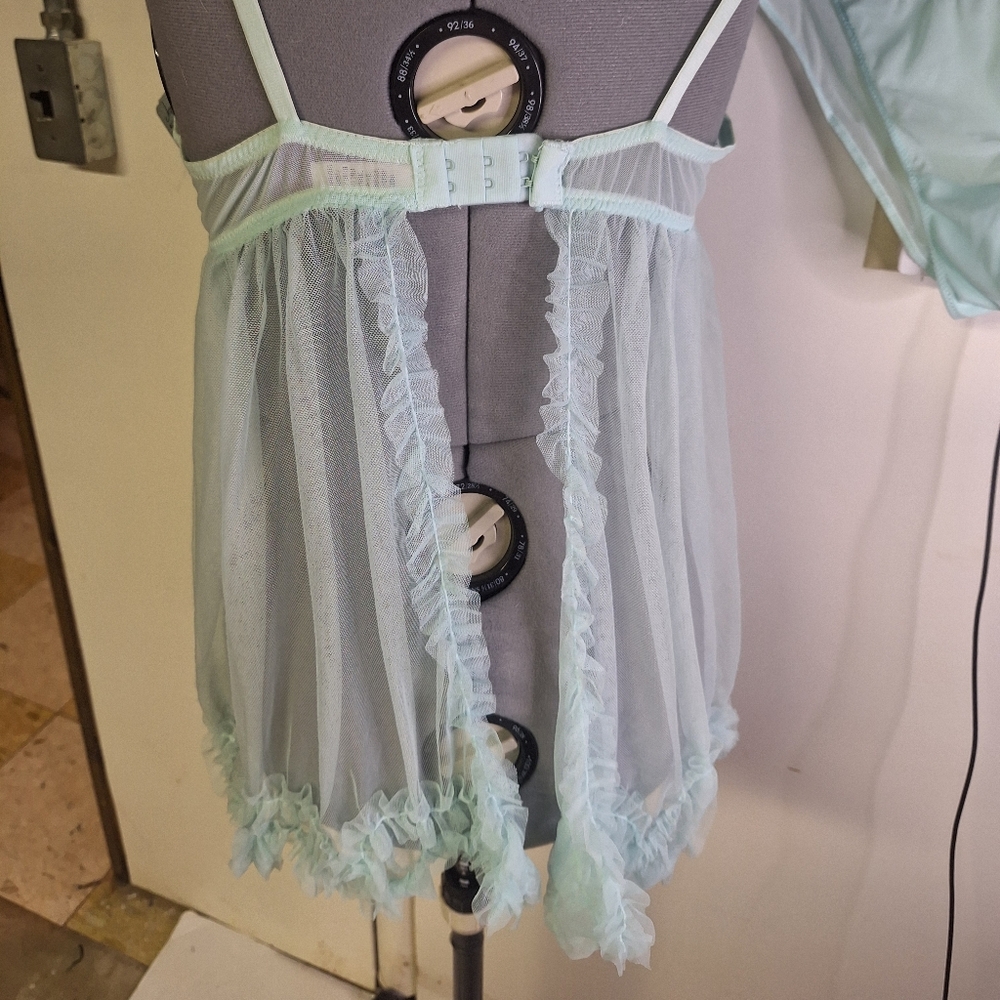 NWT Jezebel Mint Green Lace Chemise Set Size Large - Picture 3 of 7